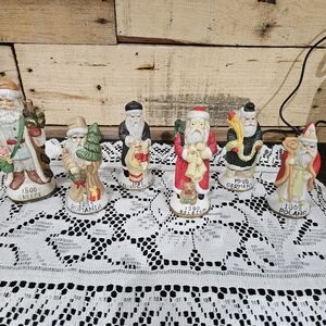 Hand-Painted Multicolor International Santa Figurine Set of 6